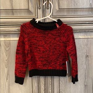 Buffalo Red and black sweater with zipper neck 12M